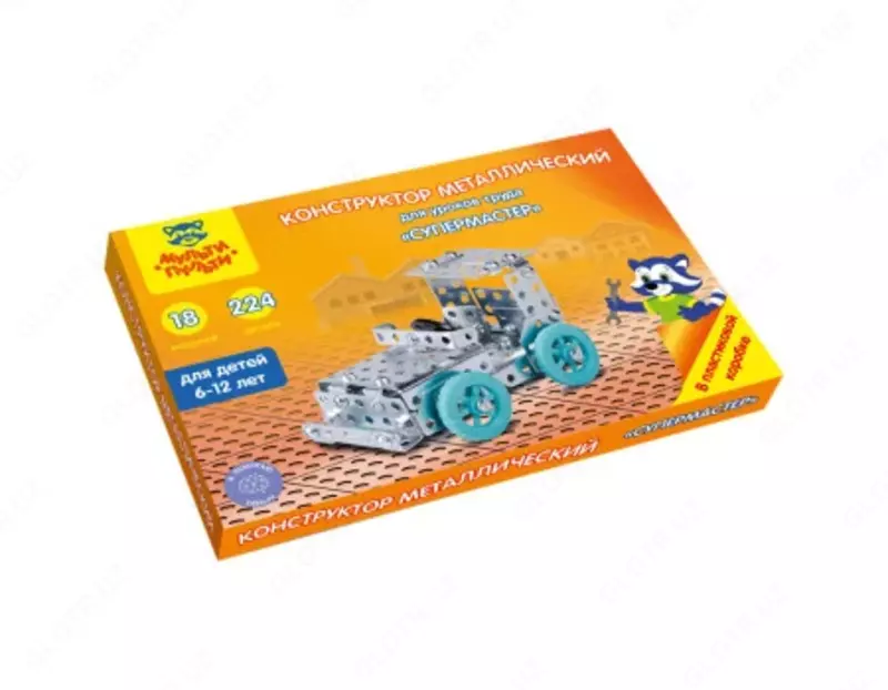 Metall Multi-Remote konstruksiya majmuasi "Mehnat darslari uchun. Magistr", No1, 174 el., plastmassa. quti