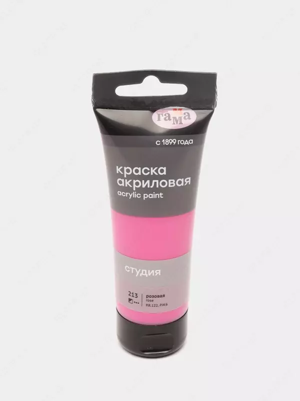 Краска акриловая художественная Гамма "Студия", 75мл, пластиковая туба, розовая