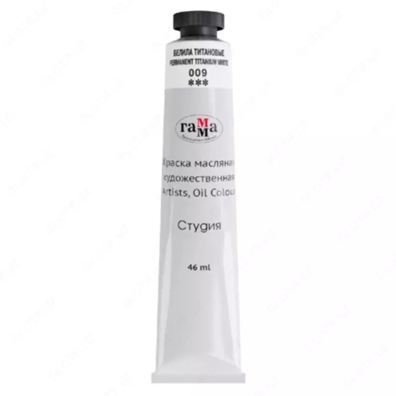 Краска масляная художественная Гамма "Студия", 46мл, туба, белила титановые (Арт. - 0.00.А046.009)