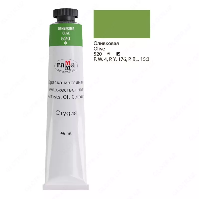 Rassomlar uchun moyli bo'yoq Gamma "Studio", 46ml, kolba (Art. - 0.00.A046.520) Zaytun