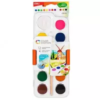 Краски акварельные 12цв с кистью С10-12 Deli - 34 500 сум