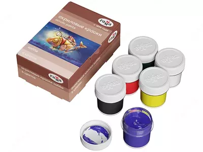 Dekorativ akril bo'yoqlar "Hobbi" assortimenti, karton