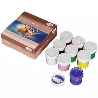 Dekorativ akril bo'yoqlar "Hobbi" assortimenti, karton