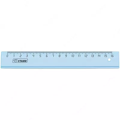 Линейка 16см Стамм "Crystal", пластиковая, 1 цвет