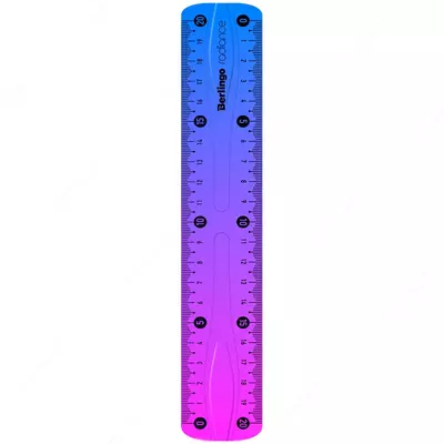 Линейка 20см Berlingo "Radiance", пластиковая, гибкая, розовый/голубой градиент, европодвес