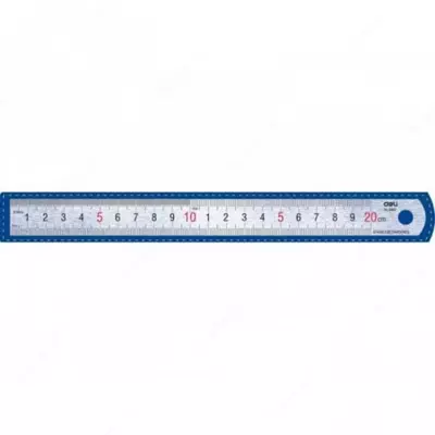 Линейка 20см металлическая Deli