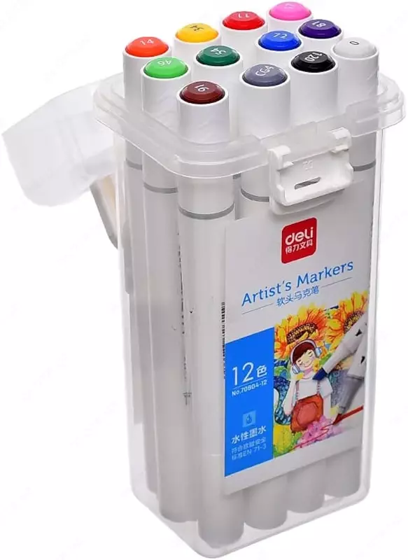 Маркеры для скетчинга 12цв 70804-12 Deli
