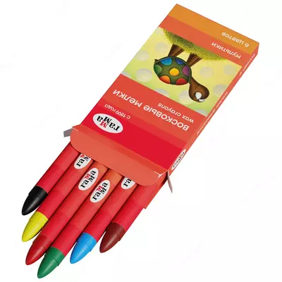 Мелки восковые Гамма "Мультики", 06цв., круглые, картон, европодвес