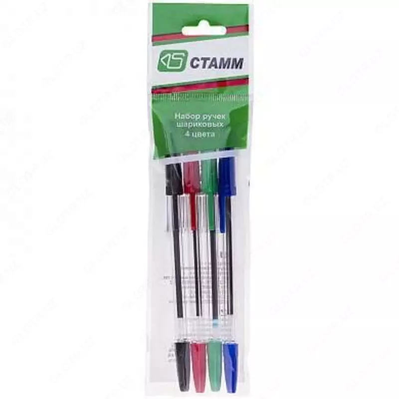 Набор шариковых ручек Стамм "Оптима", 4шт., 4цв., 0,7мм, европодвес