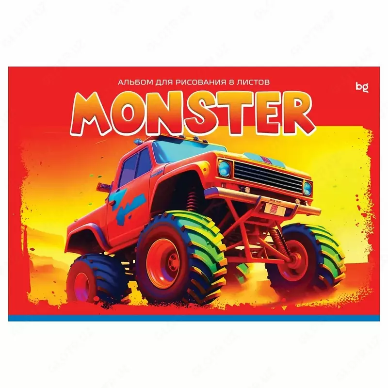 "BG Monster" eskiz kitobi, 8 varaq, A-4, shtapelli (Art. - AR4sk8_10947)