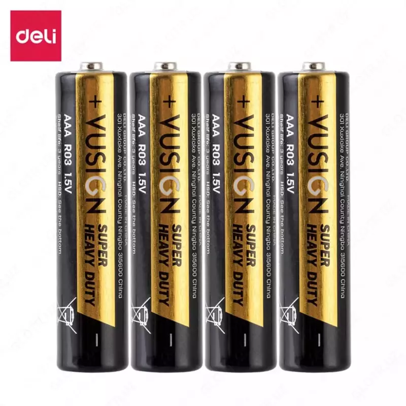 Ishqoriy AAA batareyasi "Deli" EL206 R03, 1,5V, 4 dona, blister (modda - 206-EL)