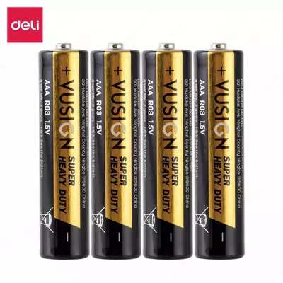 Ishqoriy AAA batareyasi "Deli" EL206 R03, 1,5V, 4 dona, blister (modda - 206-EL)