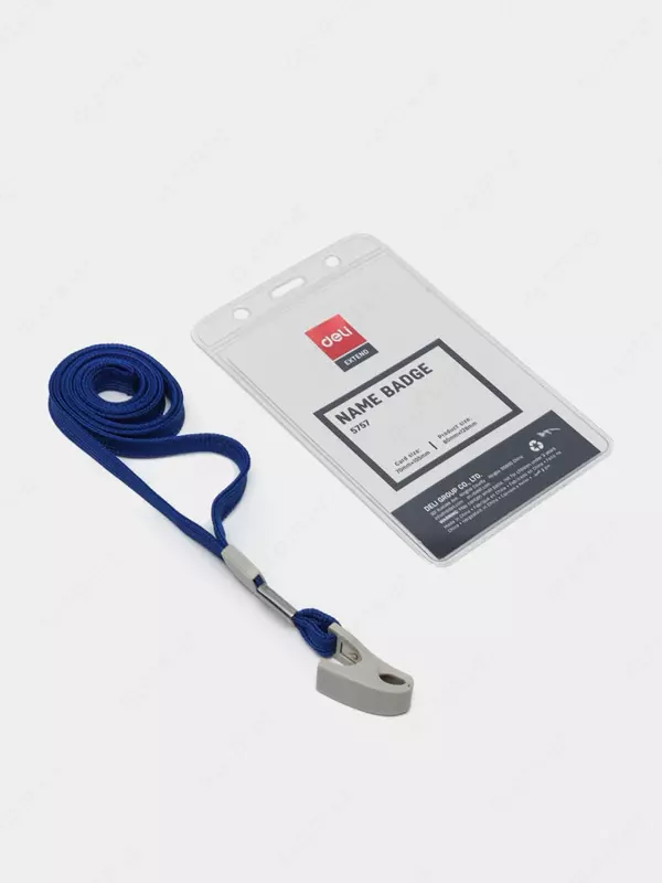 Бейджик вертикальный "Deli" с лентой 70 х 105 мм (Арт. - 5757)