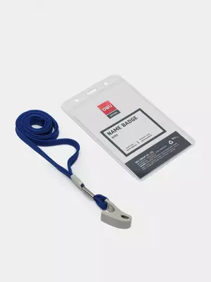 Бейджик вертикальный "Deli" с лентой 70 х 105 мм (Арт. - 5757)