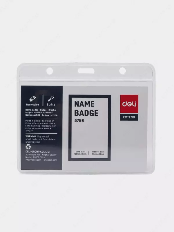 Lentadagi "Deli" gorizontal nishoni, 105 x 70 mm (Art. - 5756) Shaffof