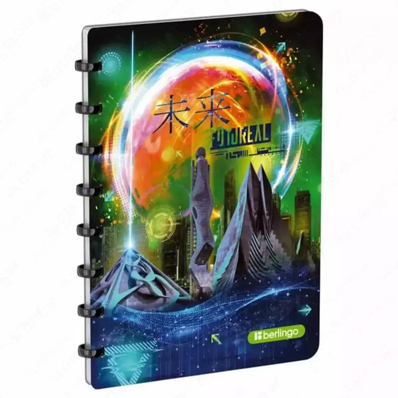 Berlingo "First in Space" biznes daftarchasi A5+, 220 x 160 mm, 80 l., plastik qopqoq, halqalar (Art. - RNt_A5201)