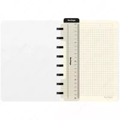 Berlingo "Gradient" biznes daftarchasi A5+, 220 x 160 mm, 80 l., plastik qopqoq, halqalar (Art. - RNt_A5704)