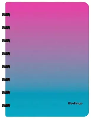 Бизнес - тетрадь Berlingo "Radiance" А5+, 80 л, на кольцах, пластик. обложка (Арт. - RNt_A5502) Розовая/Голубая