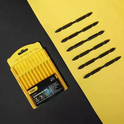 Набор торсионных бит для шуруповерта "Deli Tools" 10 шт, PH2 x 65 мм, сталь S2 с твердостью 58-60HRC (Арт. - EDL252202)