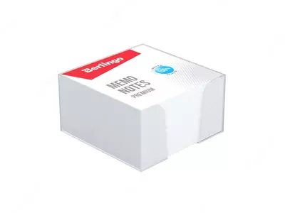 Бумажный блок для записей в пластиковом боксе "Berlingo Premium" белый, 9 x 9 x 4.5 см, 500 л. (Арт. - ZP8607)