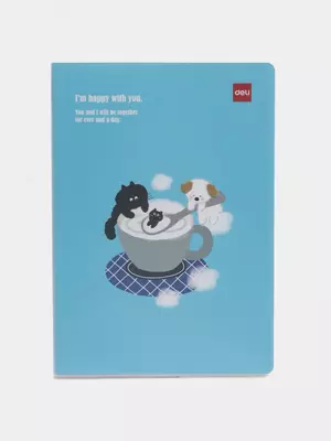 Блокнот (линия) "Deli" 203 х 140 мм, 72 л., твердая обложка (Арт. - 303-EN) Голубой