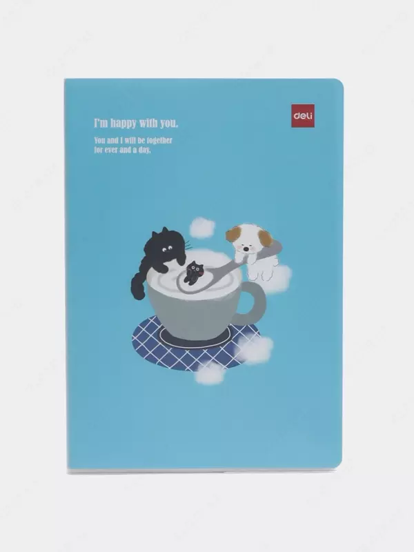 Блокнот (линия) "Deli" 203 х 140 мм, 72 л., твердая обложка (Арт. - 303-EN) Голубой