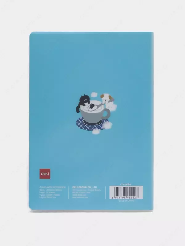 Блокнот (линия) "Deli" 203 х 140 мм, 72 л., твердая обложка (Арт. - 303-EN) Голубой