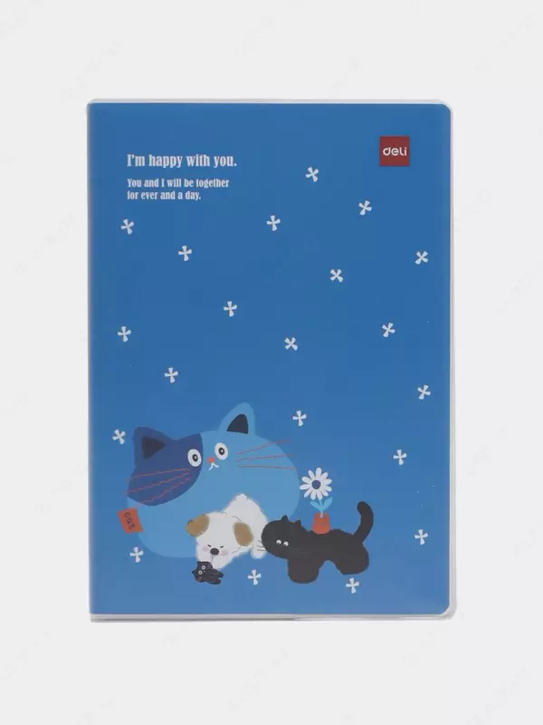 Блокнот (линия) "Deli" 203 х 140 мм, 72 л., твердая обложка (Арт. - 303-EN) Светло-синий