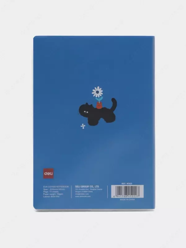 Блокнот (линия) "Deli" 203 х 140 мм, 72 л., твердая обложка (Арт. - 303-EN) Светло-синий