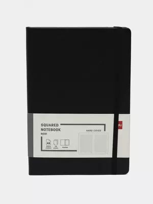 Блокнот для записей (клетка) "Deli" А5, 120 л., твердая обложка, закладка-ляссе, застежка-резинка (Арт. - 001-N) Ассортимент