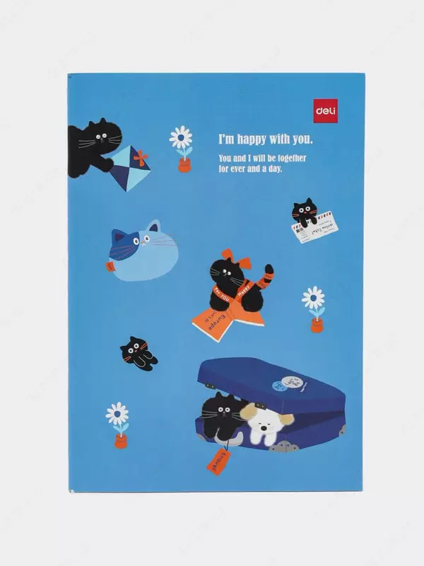 Noutbuk (qator) "Deli" A5, 40 varaq, qattiq muqova (Art. - 540-ENA-FX-03) Moviy