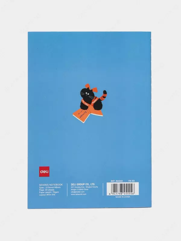 Noutbuk (qator) "Deli" A5, 40 varaq, qattiq muqova (Art. - 540-ENA-FX-03) Moviy