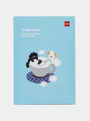 Блокнот (линия) "Deli" А5, 40 л., твердая обложка (Арт. - 540-ENA-FX-03) Голубой