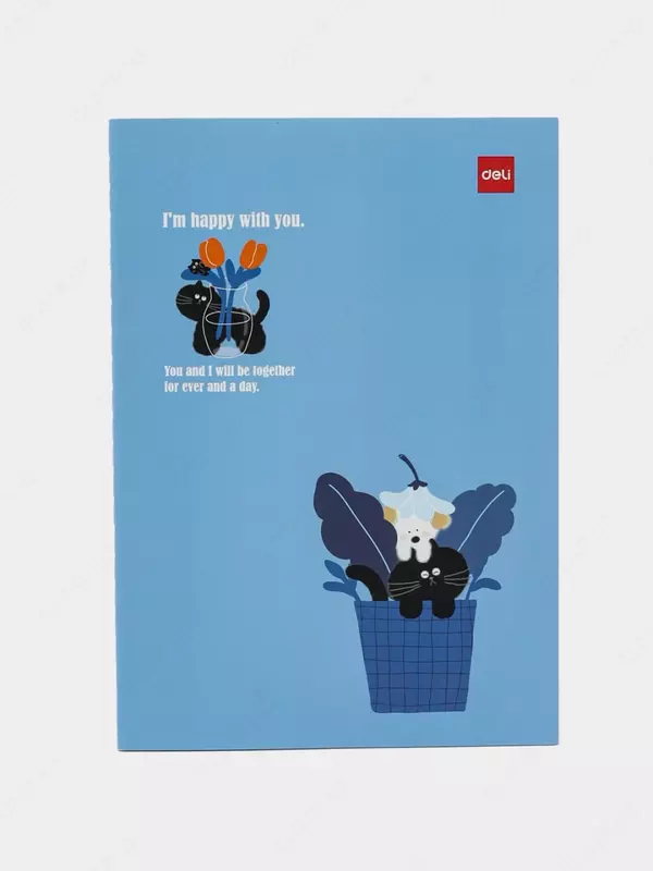 Блокнот (линия) "Deli" А5, 40 л., твердая обложка (Арт. - 540-ENA-FX-03) Светло-синий