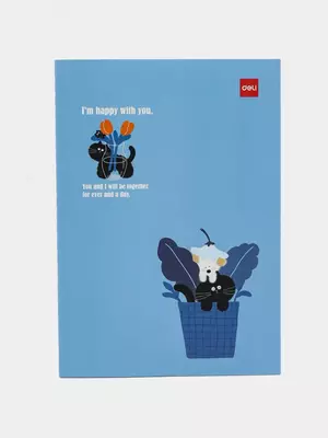 Блокнот (линия) "Deli" А5, 40 л., твердая обложка (Арт. - 540-ENA-FX-03) Светло-синий