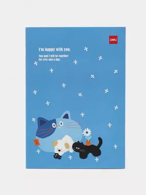 Noutbuk (qator) "Deli" A5, 40 varaq, qattiq muqova (Art. - 540-ENA-FX-03) To'q ko'k