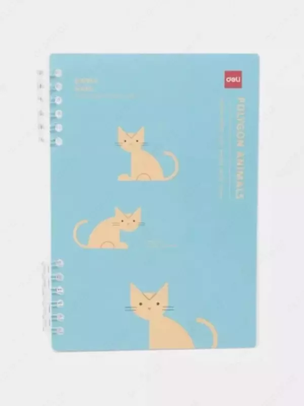 Блокнот для записей (линия) "Deli" А5, 50 л., твердая обложка, пласт. спираль (Арт. - 206-EN) Ассортимент