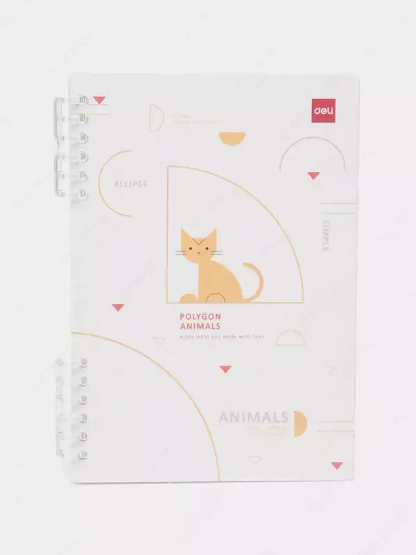 Блокнот для записей (линия) "Deli" А5, 50 л., твердая обложка, пласт. спираль (Арт. - 206-EN) Ассортимент