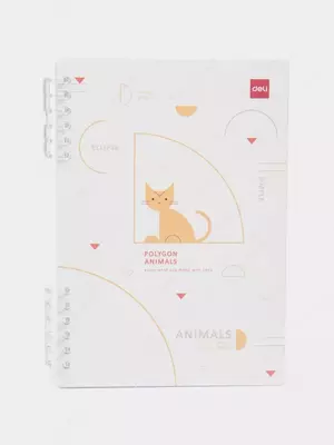 Блокнот для записей (линия) "Deli" А5, 50 л., твердая обложка, пласт. спираль (Арт. - 206-EN) Ассортимент