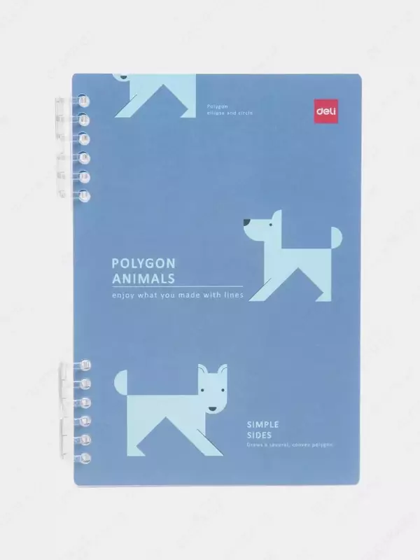 Блокнот для записей (линия) "Deli" А5, 50 л., твердая обложка, пласт. спираль (Арт. - 206-EN) Ассортимент