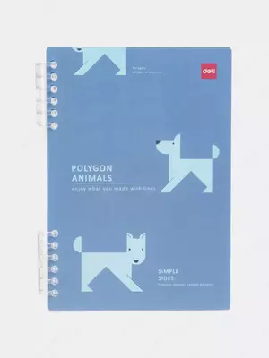 Блокнот для записей (линия) "Deli" А5, 50 л., твердая обложка, пласт. спираль (Арт. - 206-EN) Ассортимент