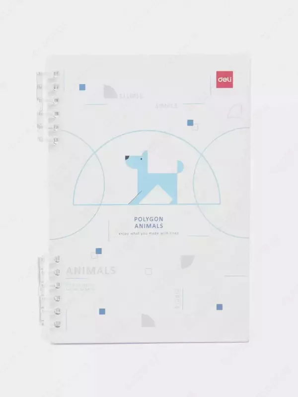 Блокнот для записей (линия) "Deli" А5, 50 л., твердая обложка, пласт. спираль (Арт. - 206-EN) Ассортимент