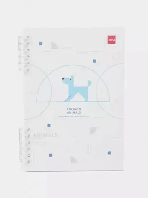 Блокнот для записей (линия) "Deli" А5, 50 л., твердая обложка, пласт. спираль (Арт. - 206-EN) Ассортимент