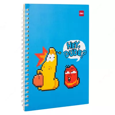 Блокнот для записей (линия) "Deli" А5, 60 л., твердая обложка, пласт. спираль (Арт. - 560-ELA-LX-01) Ассортимент