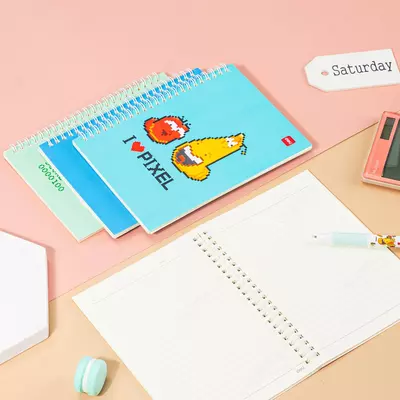 Блокнот для записей (линия) "Deli" А5, 60 л., твердая обложка, пласт. спираль (Арт. - 560-ELA-LX-01) Ассортимент