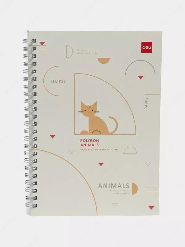 Блокнот для записей (линия) "Deli" А5, 60 л., твердая обложка, металлич. спираль (Арт. - 560-ELA-LX-04) Ассортимент