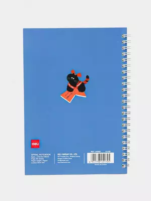 Блокнот (линия) "Deli" А5, 60 л., твердая обложка, металлич. спираль (Арт. - 560-ELA-LX-05) Синий