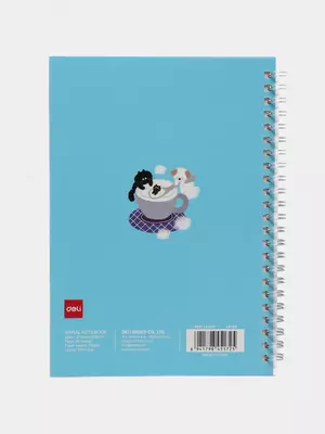 Bloknot (chiziq) "Deli" A5, 60 varaq, qattiq qopqoq, metall. spiral (Art. - 560-ELA-LX-05) Moviy