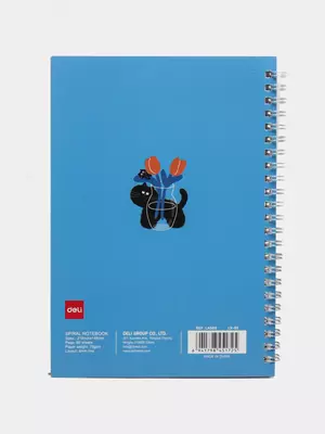 Блокнот (линия) "Deli" А5, 60 л., твердая обложка, металлич. спираль (Арт. - 560-ELA-LX-05) Светло-синий