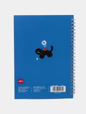 Блокнот (линия) "Deli" А5, 60 л., твердая обложка, металлич. спираль (Арт. - 560-ELA-LX-05) Темно-синий